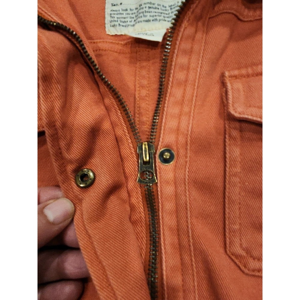 LUCKY BRAND‎ ORANGE COLOR UTILITY JACKET Womens Long Sleeve Large Zippered - Picture 5 of 9